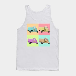 Pop Art Illustration of a Vintage Ape Italian Motorized Rikshaw Tank Top